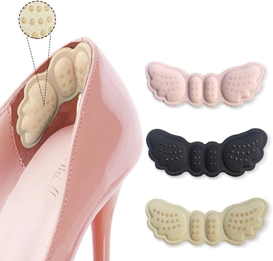2 Pair High Heel Insoles Butterfly Adjust Size Heel Liner Grips Protector Sticker Heel Pad Foot Care Anti Keep Abreast Heel Pads