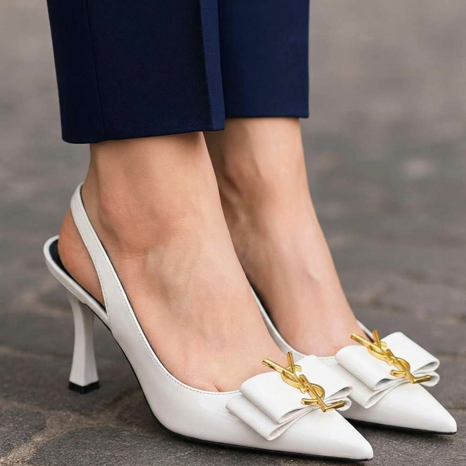 YSL Style Fancy heel Ladies Slipper Elegant Party Wear sandals