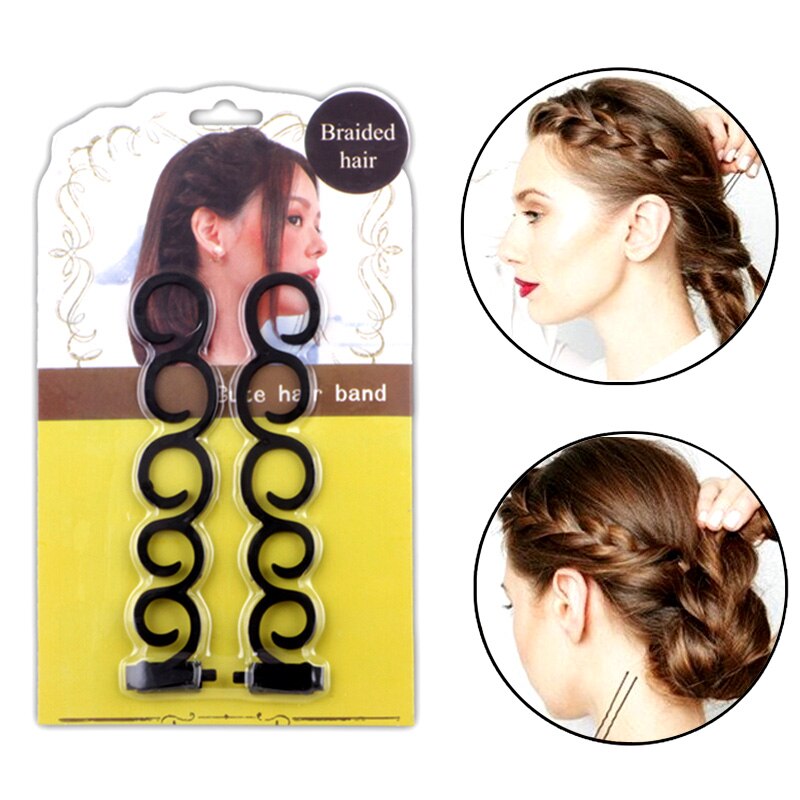 Lady French Hair Braiding Tool Magic Branded 2Pcs Waterfall Twist Roller French Braid Twist Back Hair Styling Tool Clip for Girls Her Hot Magic Hair Twist Styling DIY you hair at home. / Use to create butterfly/Twist braids, Securely holds twists in place
