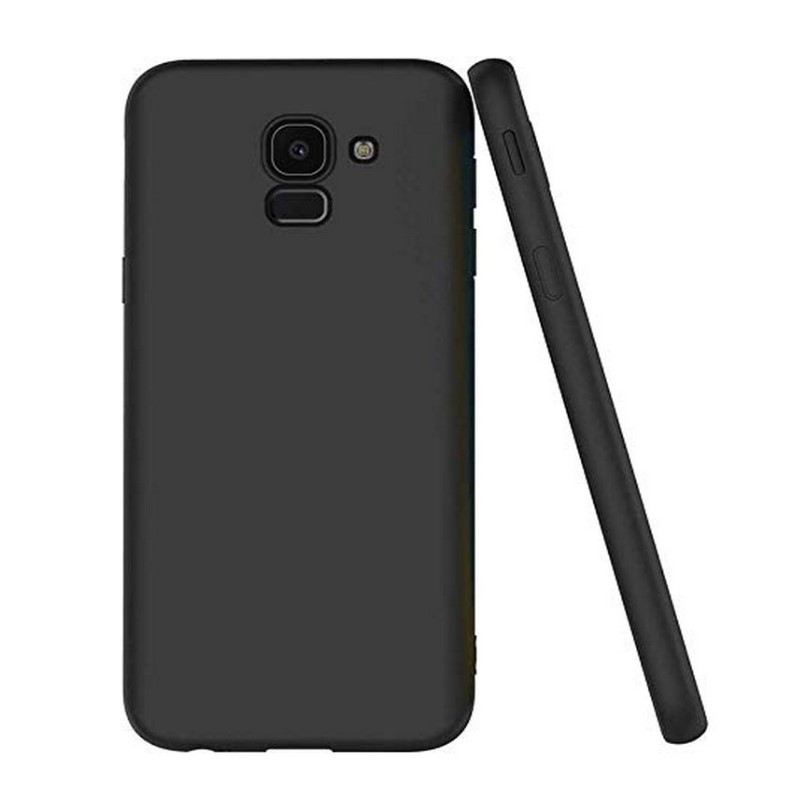 Samsung J6 Matte Black Soft Silicon Back Cover
