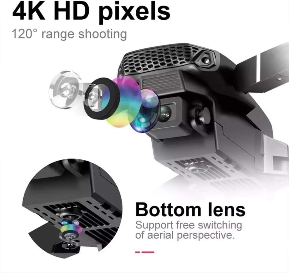E88 Pro Drone with DUAL Camera, WiFi FPV 1080P HD Dual Foldable RC Quadcopter Altitude Hold, Headless Mode, Visual Positioning, Auto Return Mobile App Control