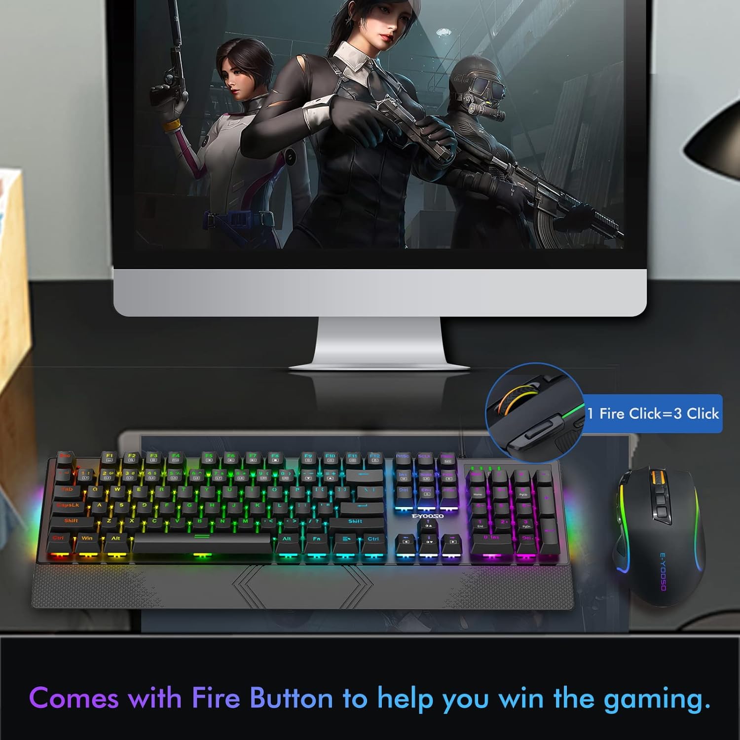 E-YOOSO X-11 Pro Tri-Mode RGB Wireless Gaming Mouse Black Rapid Fire 8000Dpi BT 2.4G and Wired Connectivity Supported 20 7362d62751271759cbc8317f2e02645c