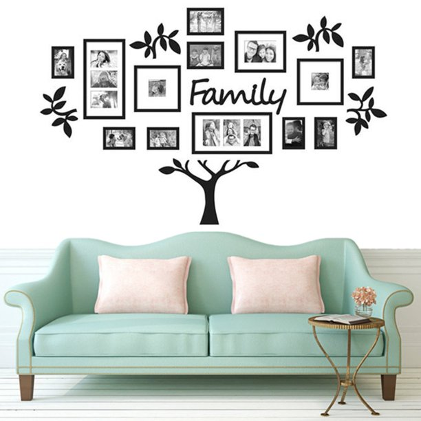 Big Family Tree 3D Wooden Photo Frame Wall Art 13 Frames Removable