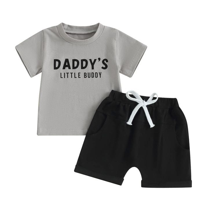 T-Shirts And Short Pants For Baby Girls  & Boys Round Neck Short Sleeves Tee Top's Clothes Sets Dresses Outfit Fajar Stock