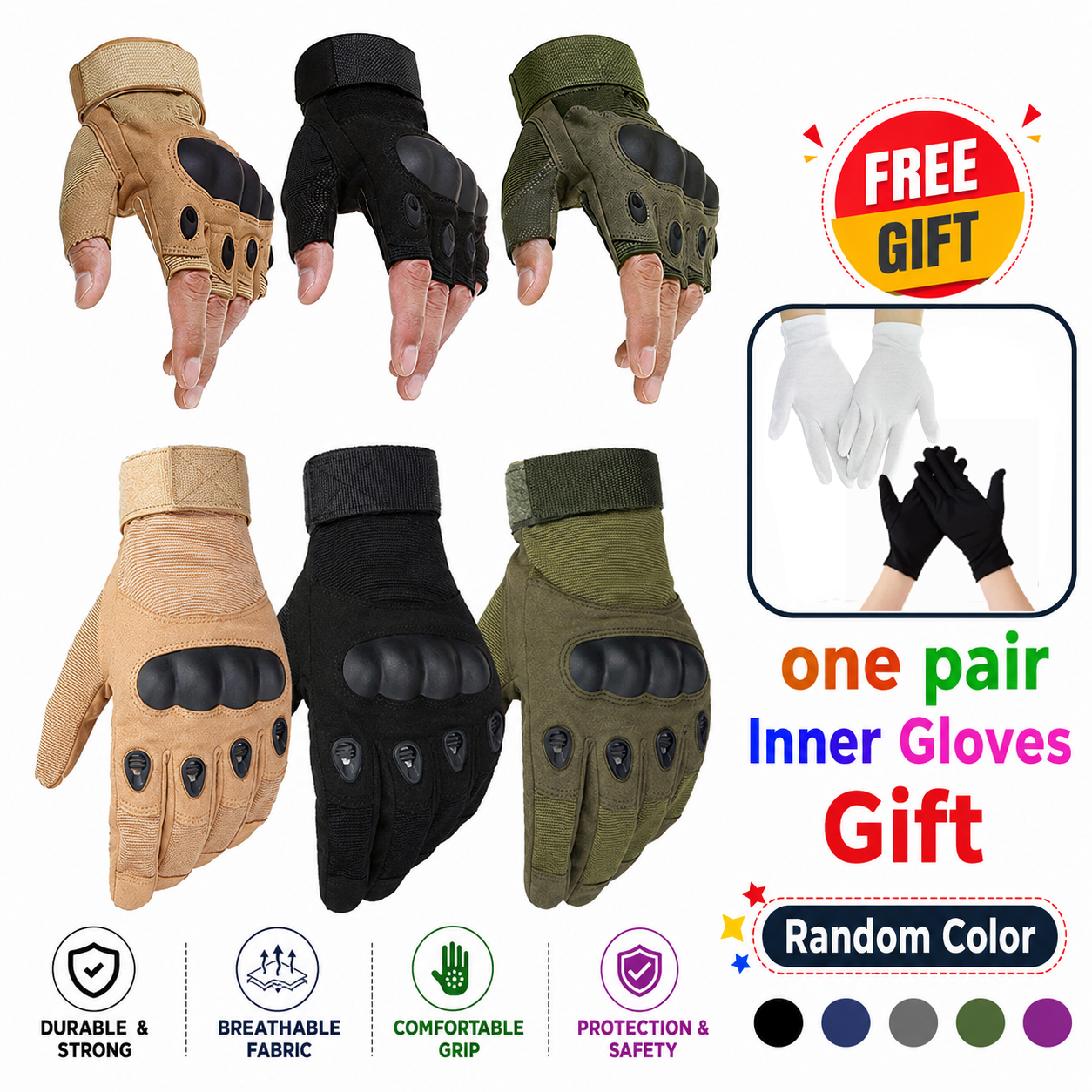 Full Finger Half Finger Cycling Gloves Breathable Bike Motorcycle Mountain Sports Gloves