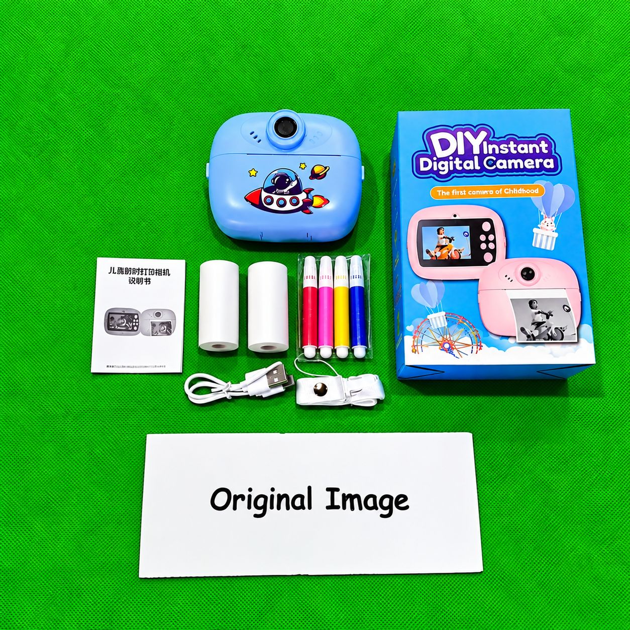 Smart Digital Dual Lens instant Print camera For kids 1080 P Vedio Recorder & Selfie Camera With Tharmal Printer Camera 2.4" IPS Screen Mini Portable Camera With Games Best Gift For Gift For Both Girls And Boys ! Children Digital Camera Toys For Kids