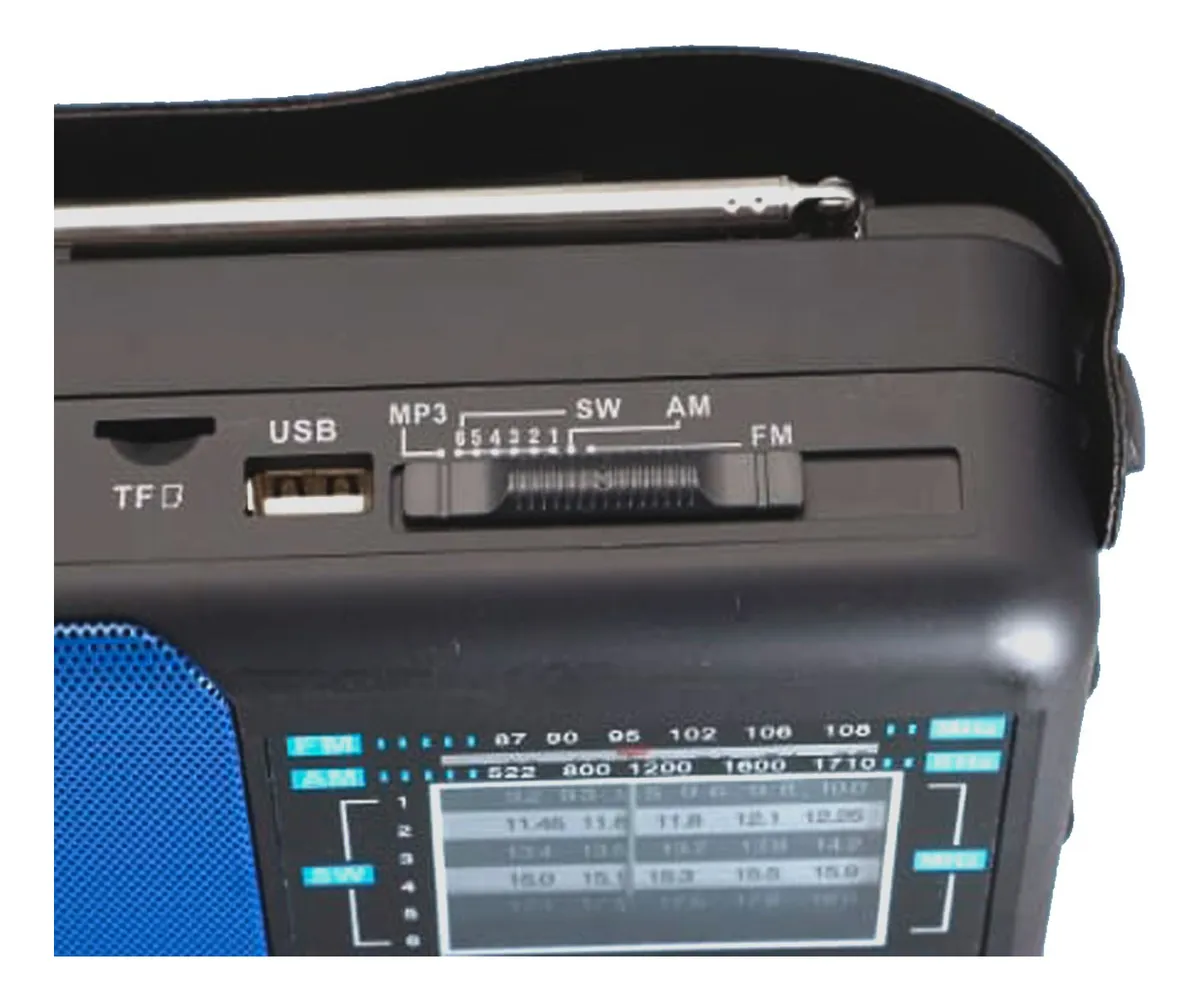 Solar Powered Rechargeable Battery Radio with Bass Speaker AM/FM SW1-6 8 Bands TF/USB/TF MP3 PLAYER Bluetooth Connectivity NS-8065S