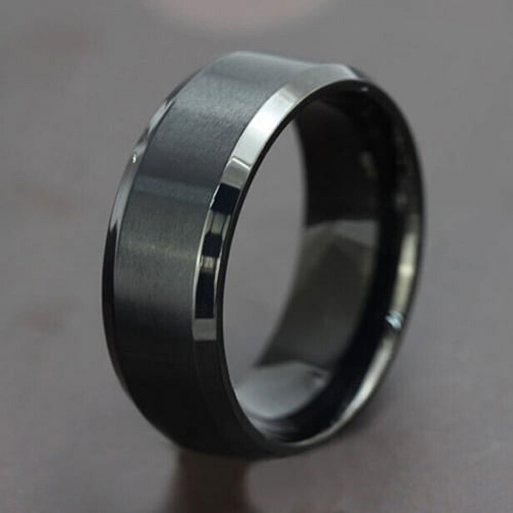 Black Ring  Titanium Steel Band Ring Challa For Men