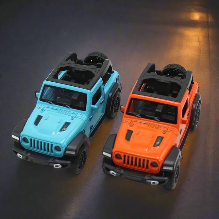 Children pull back 1:36 Diecast Alloy Model Car for Kids, Simulation Jeep Wrangler Rubicon Light Sound 2 Door Open Alloy Metal Vehicle Off-Road Children Collectible Gift Boys multicolor( only 1)