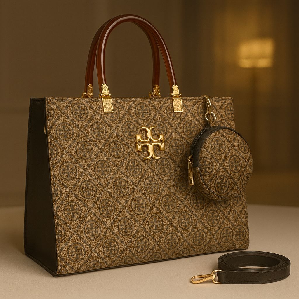 Luxury Pattern Tote Bag with Mini Pouch – Elegant Designer-Inspired Handbag for Women