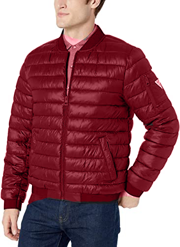 maroon padded jacket