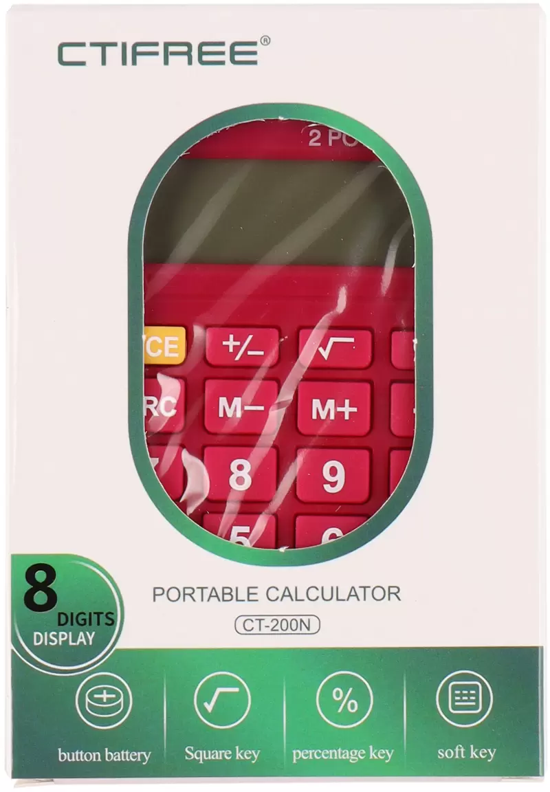 CTIFREE Kids-Pocket Calculator LCD Display Modern Colors Design