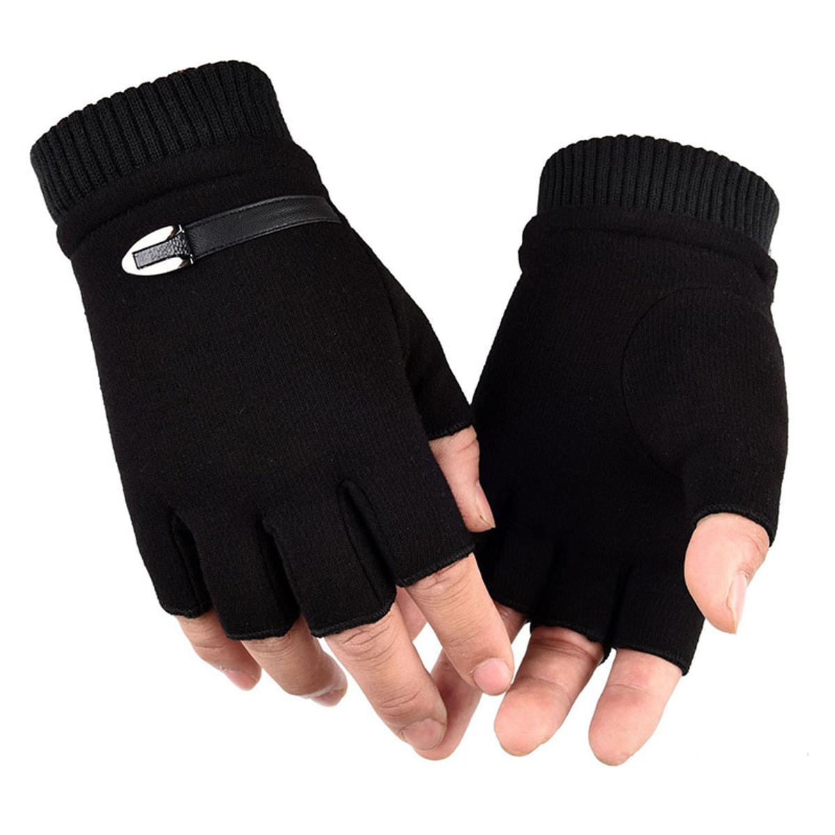 Winter Fleece Fingless Gloves Unisex Half Finger Typing Gloves Driving  Gloves Warm Mittens