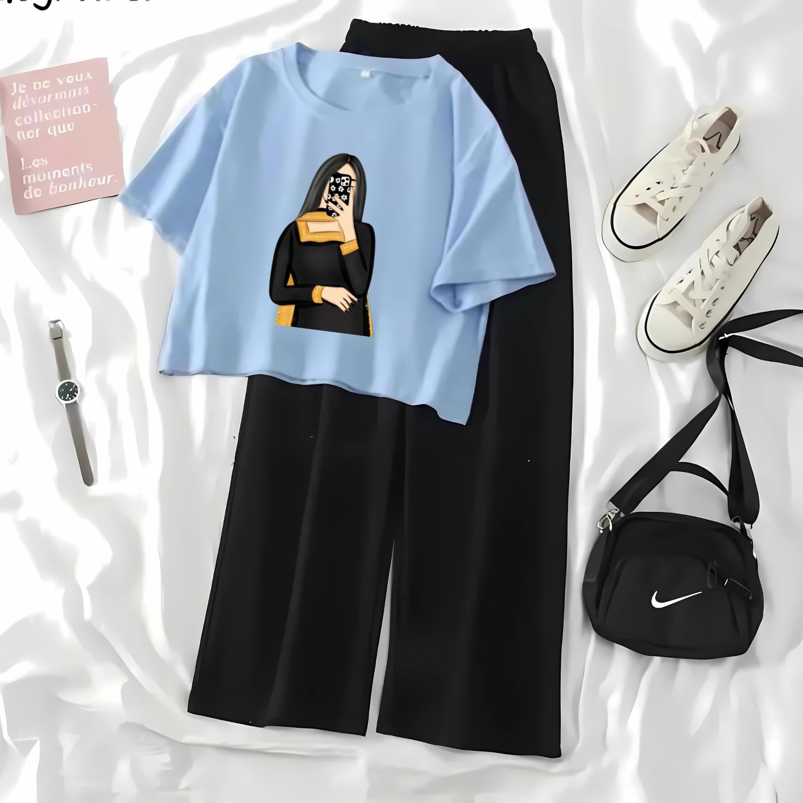 High Quality Crop Top Suits For Women and Girls Tshirts and Trouser