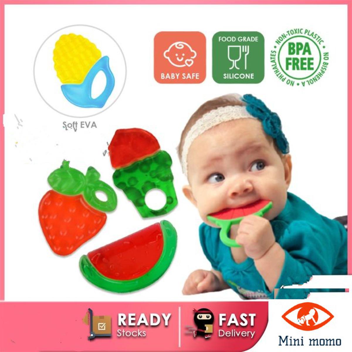 Non-Toxic Food-Grade Silicone Baby Teether, BPA-Free for Pain-Relief Easy Teething, for 3+ Months Babies (Random Design)  verified by Mini momo