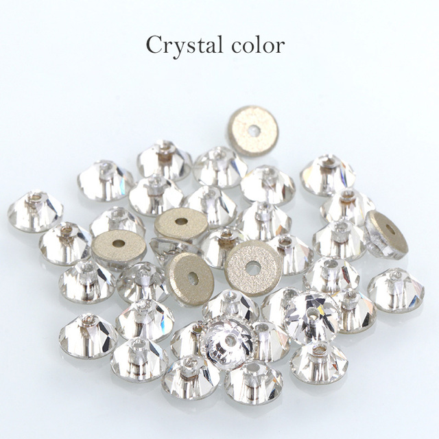 1000pcs 4mm Round Sew On Stone Crystal Color XILION Lochrose Sew On Rhinestone with One Hole for Wedding Dress