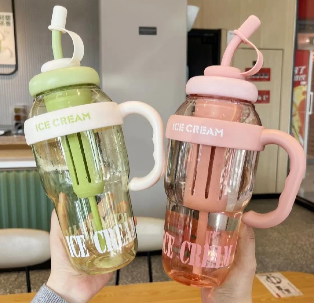 1300ML Large Capacity Detox Water Bottle with Straw for Girls | Leakproof Plastic Sports & Gym Mug | Cute Portable Tumbler for Summer, Travel, Fitness, Kids & Milk Tea|Water bottles |Plastic bottles