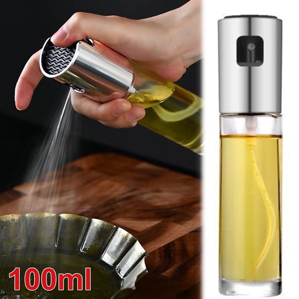 Stainless Steel Spray Bottle Oil Sprayer Bottle Olive Portable