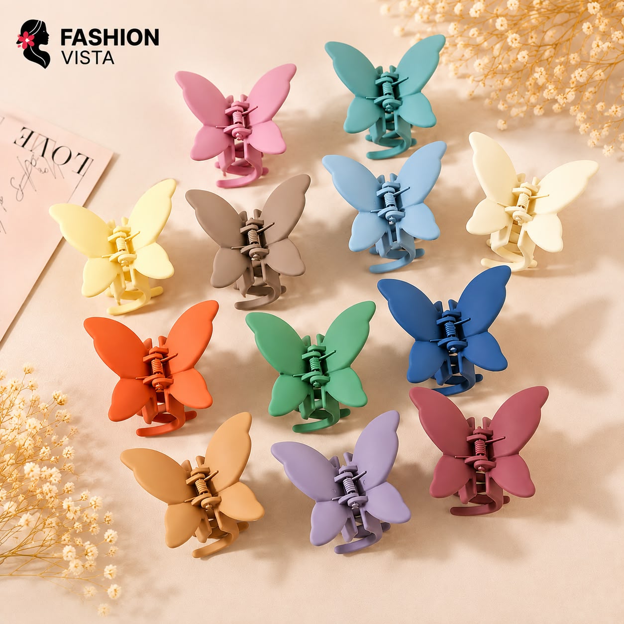 10 Pcs Fashion Vista Butterfly Hair Claw Clips for Women & Girls | Mini Hair Clips Pack of 10 | Cute Multicolor Hair Accessories