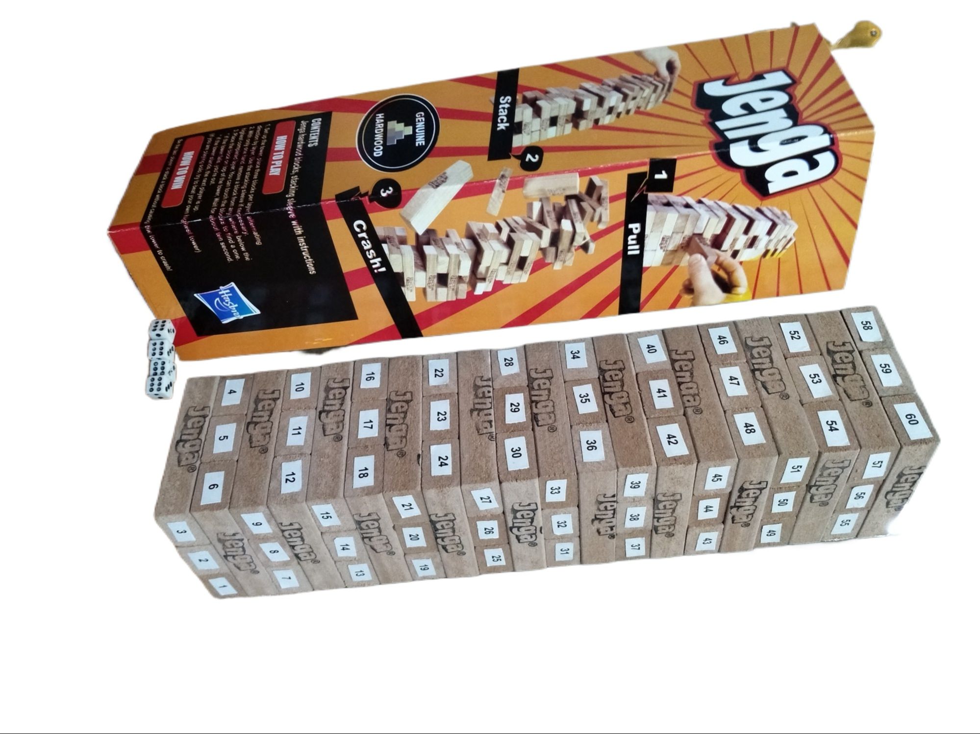 Classic Hasbro Gaming Jenga Tower Wooden Blocks Game 54 Pcs Pieces - Wood Toy.