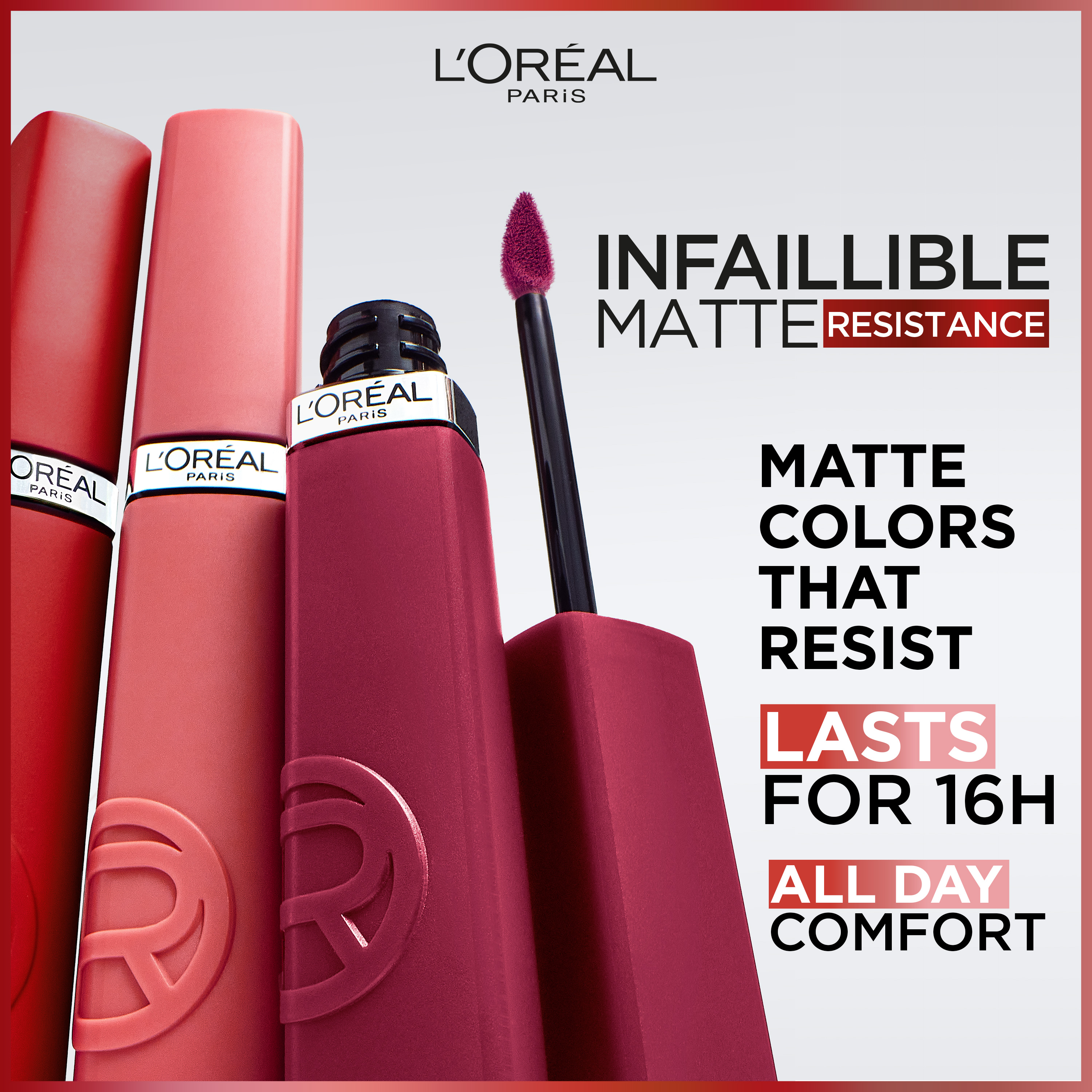 L'Oreal Paris Infallible Matte Resistance Liquid Lipstick, 420 Le Rouge Paris