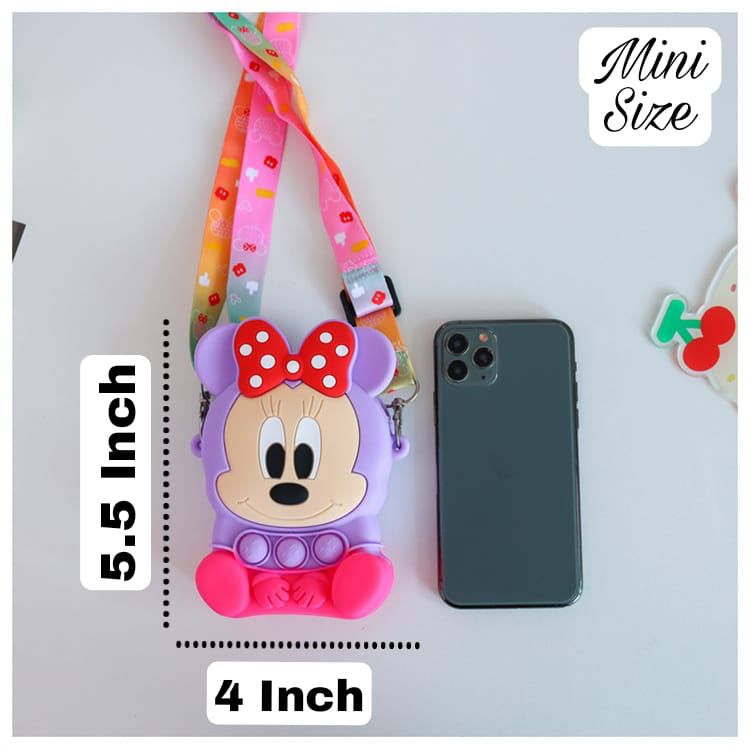 Disney Minnie Mouse Children Shoulder Pop It Bag, Girls Crossbody Coin