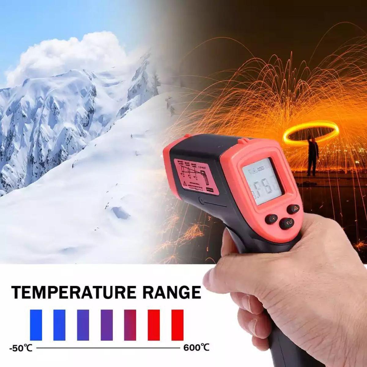 Industrial -50c to 550c Portable Non-Contact Digital IR Infrared Thermometer Handheld Infrared Temperature Meter with Adjustable Emissivity