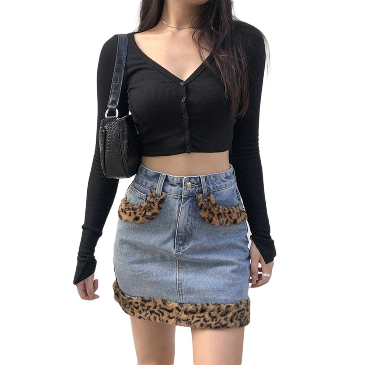 Black denim shop skirt outfit rs3