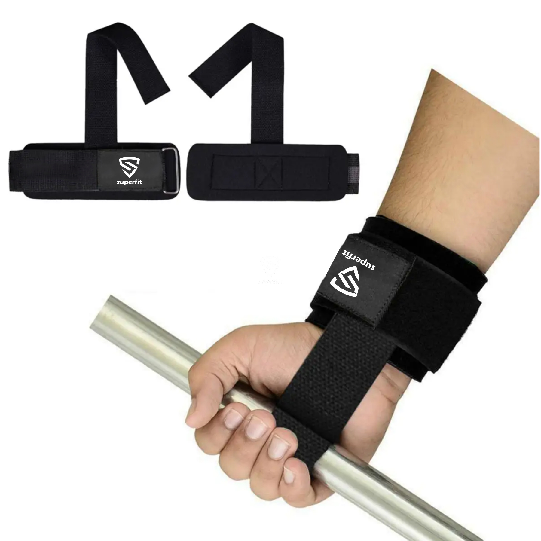 Weightlifting Padded Lifting Straps For Workout, Adjustable Brace For Secure-Workout With Wrist Support and Protection