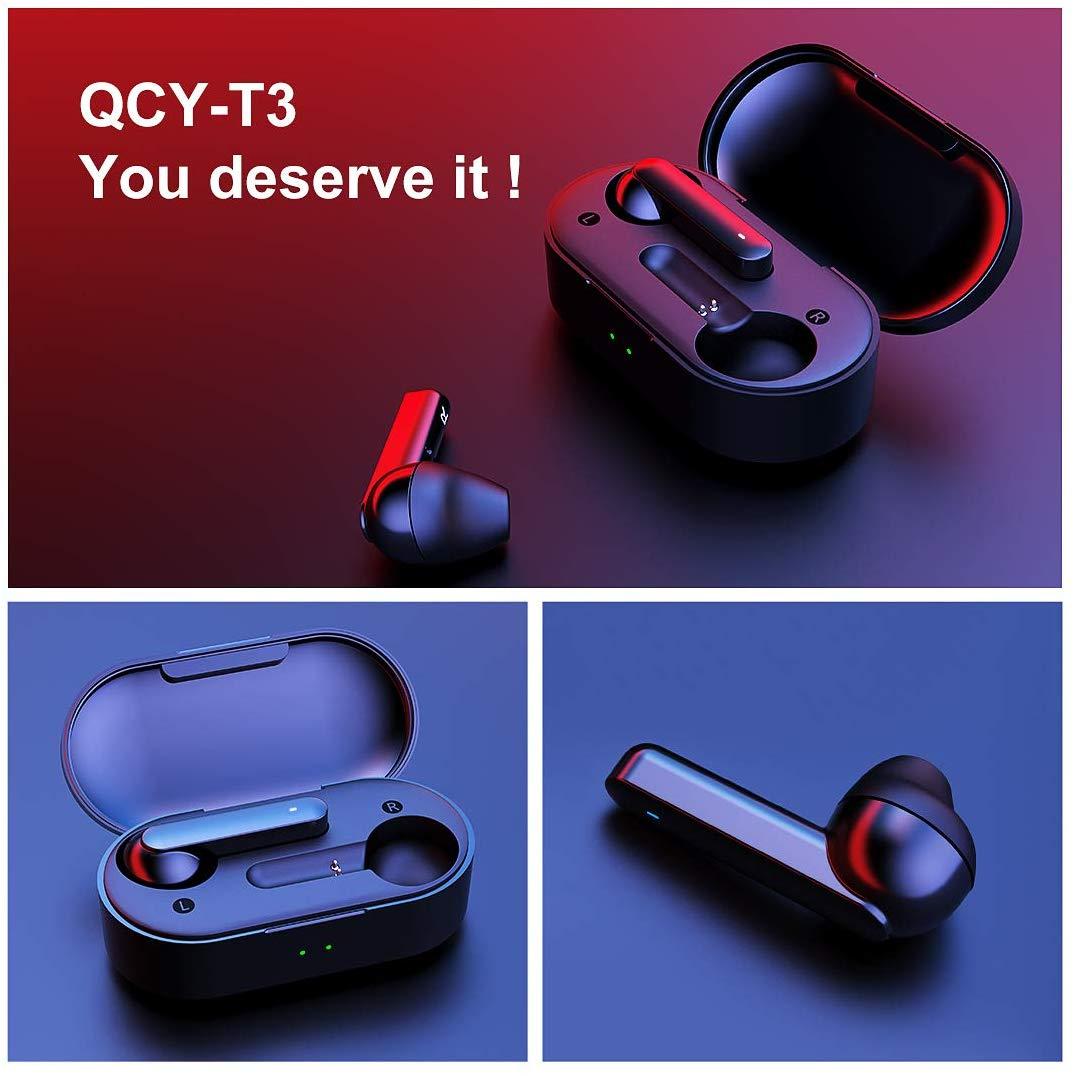 QCY T3 TWS Touch Control Wireless Airpods Bluetooth V 5.0 Earbuds with Mic  Auto-Pair,Stereo Sound,Smart Touch,IPX5 - Black: Buy Online at Best Prices  in Pakistan | Daraz.pk