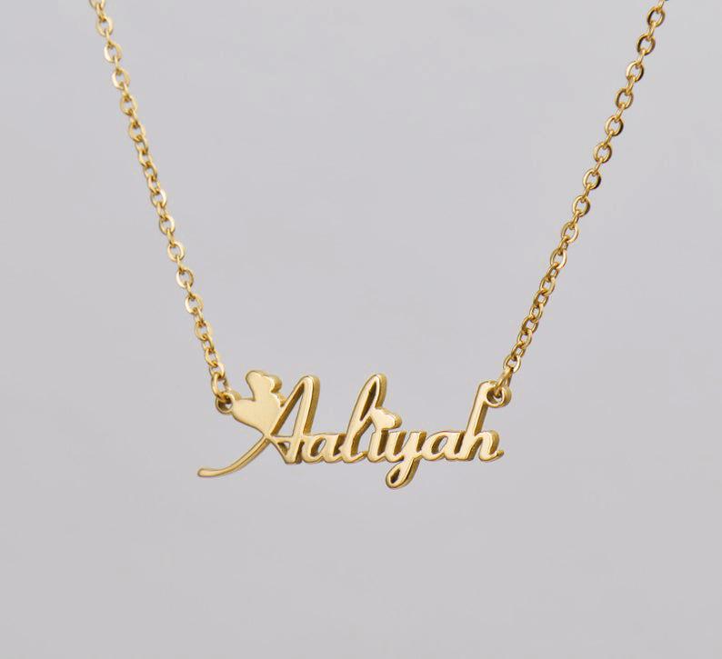 Love Style Font Necklace Name Necklace Name Locket Personalized Customized Design Name 18k Gold Plated Pendant Necklace For Both Custom Necklace Name Necklace Gift Item New Arrival Name