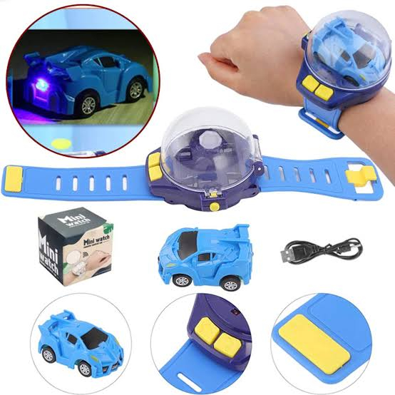 New Watch Remote Control Car Toy, 2.4G Dazzle Cool Remote Control Watch Toy Cars, Children's Mini Remote Control Watch Car Toys, ,USB Charging Cartoon RC Small Car, for Kids Boys Girls