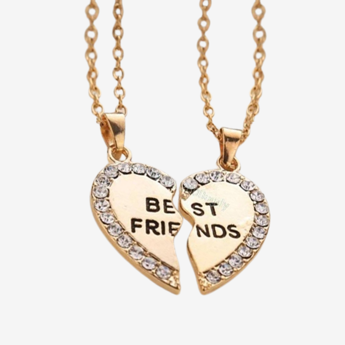 Best Friend Necklace 2 Pieces Stitching Charming Broken Heart-shaped Women's Wholesale Forever Gold Silver Jewelry - PS
