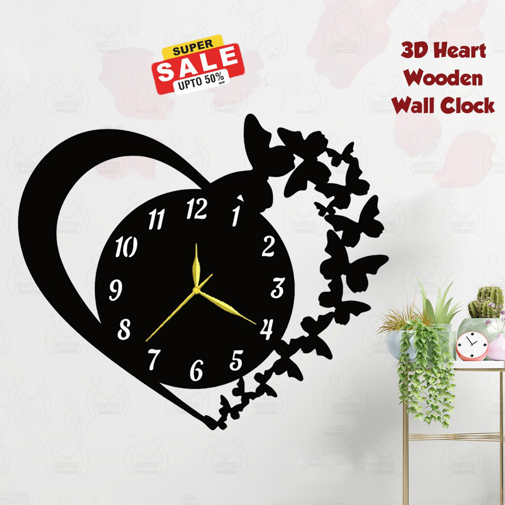 The New Wooden Wall Clock Big Size I Wall Clock I Wooden Wall Clock I ...