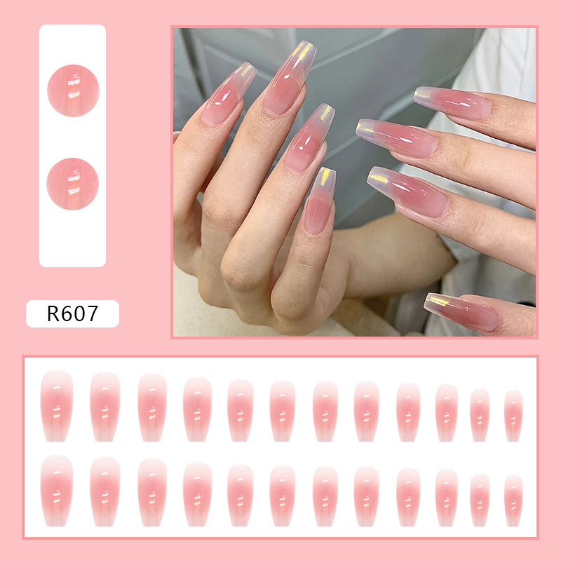 Menggh (with glue) 24pcs Artificial Nails, Hotselling French False
