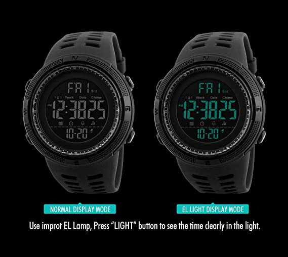 Mens Sports Watch Outdoor Sports Watches Multifunction Digital LED Military Dual Time Back Light Stopwatch Waterproof Wristwatches for Man.