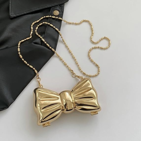 Mini Bow Clutch Bag for Girls And Women - Fashionable Bow Style Small Purse & Crossbody Handbag - Premium Quality Lock Bag