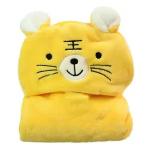 High Quality Imported Winter Baby Cartoon Character Hooded Blanket Super Soft Fluffy Hood Bedding Character Hood Blanket Cartoons Animal Wrapping Shawl For Infant Newborn Toddlers Swaddle Stroller Wrap