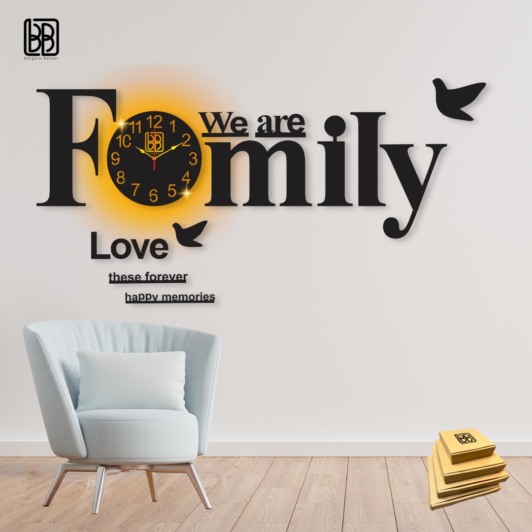 BB Bargain Bazzar Wooden Wall Clock3D Watch DIY Design Decoration