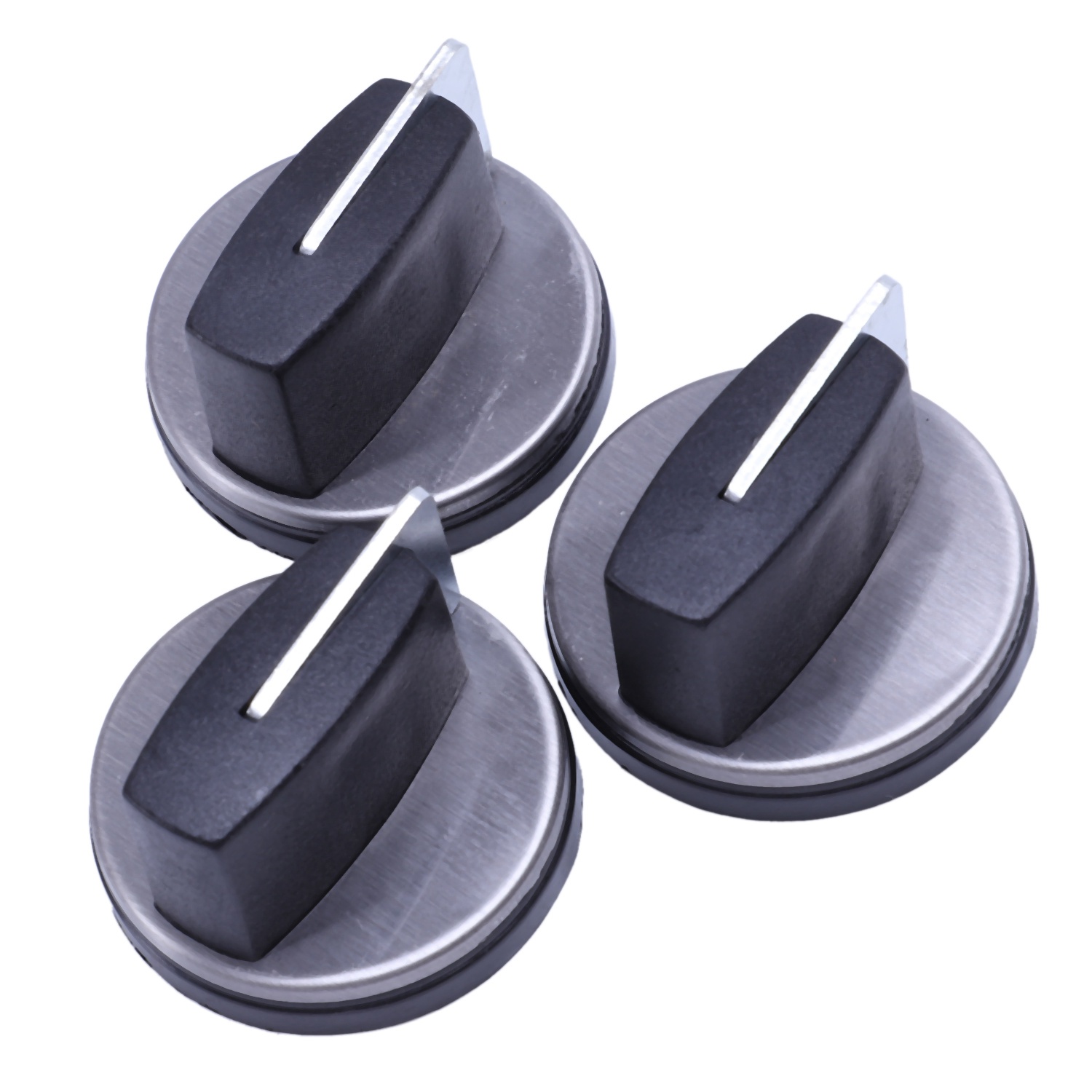 Gas stove control switch-3 pcs gas switch knob-black, silver | Daraz.pk
