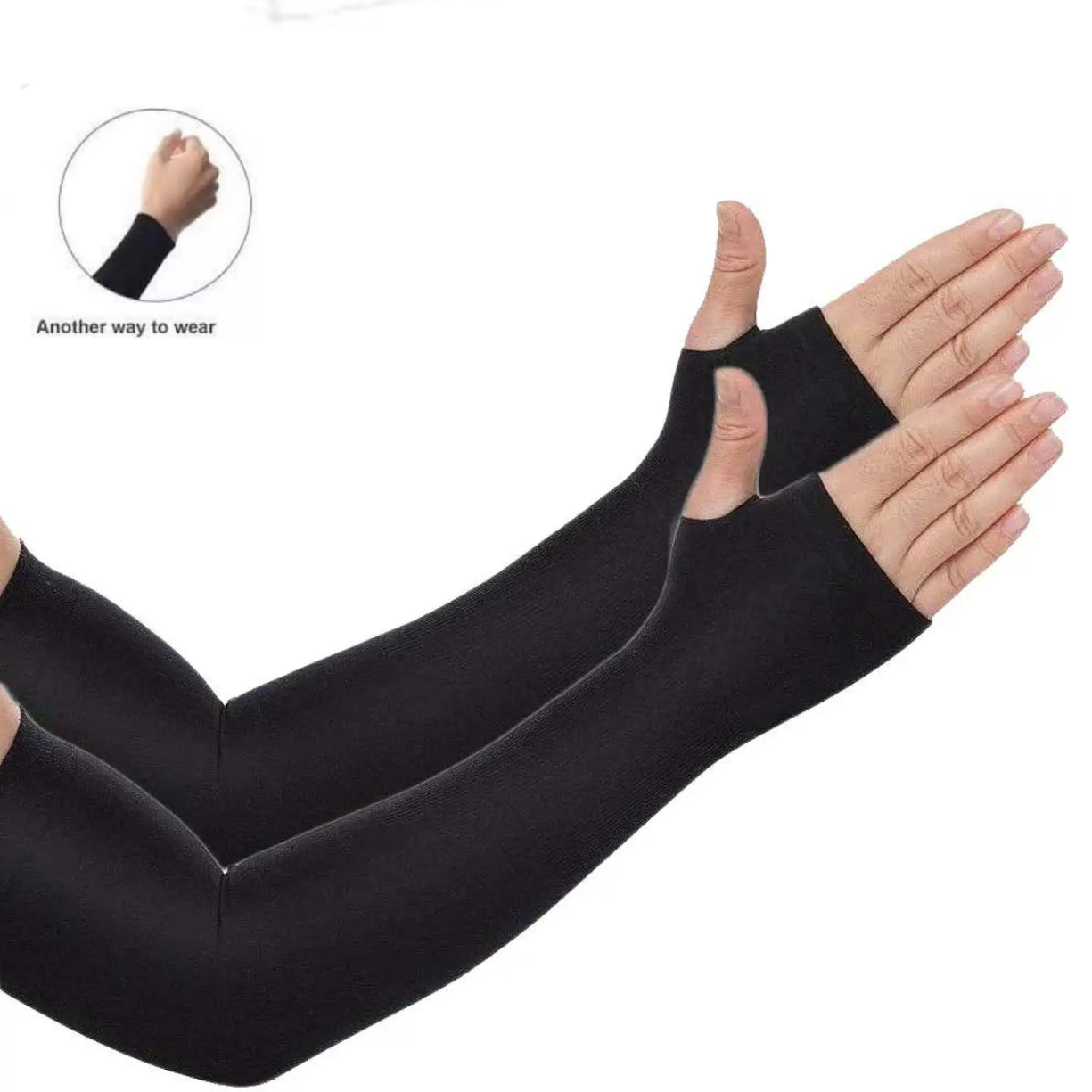 Hand And Arm Summer Finger Sleeves For Man 1 Pair (2Pcs) Ice Cool Silk Wearing sports Sleeve Cover Sun Light protection