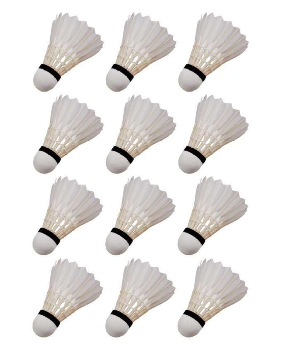 Pack of 12 - Feather Shuttle Cocks - White