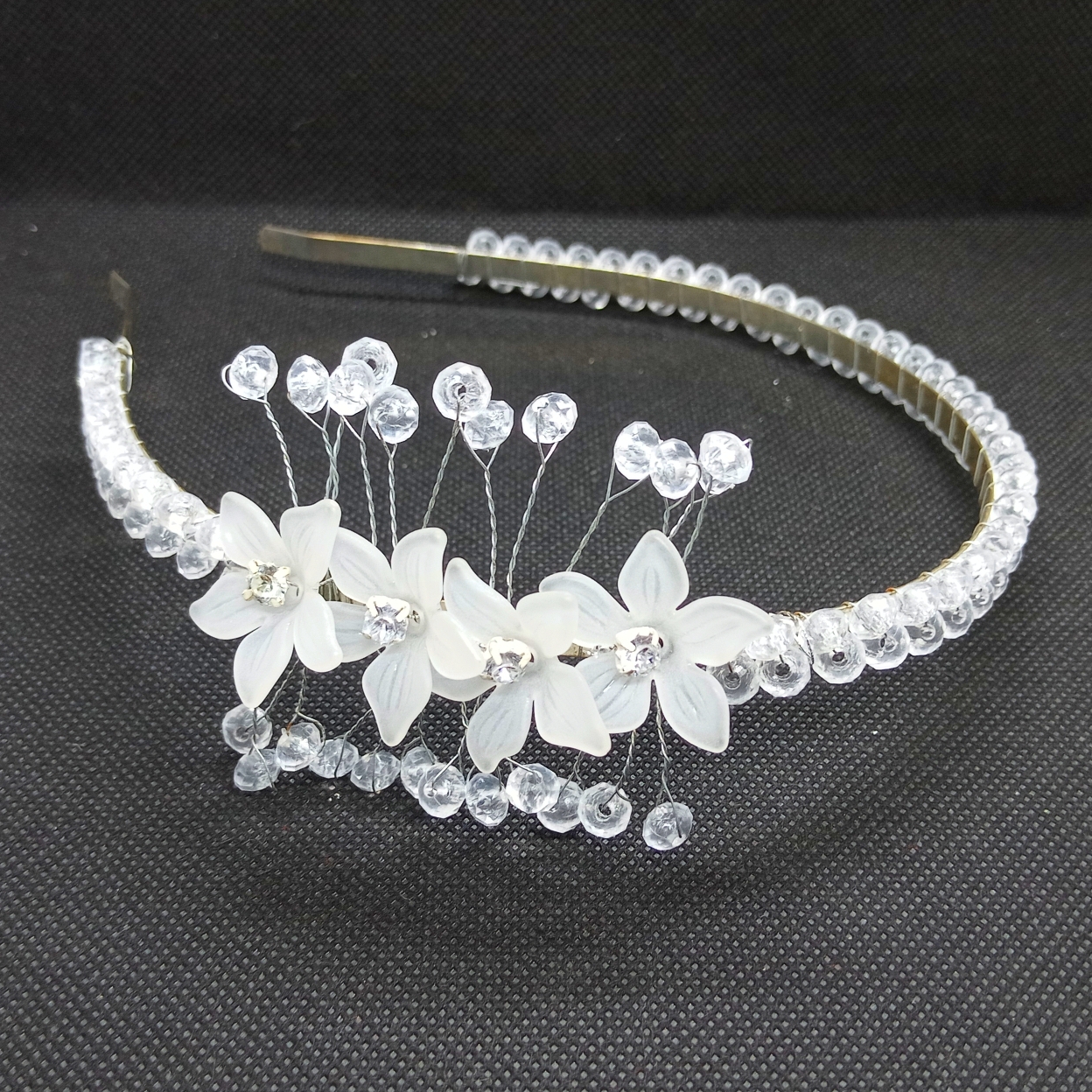 1pc Flower Tiara Crown For Women Bridal Crown For Girls Wedding Princess Birthday Accessories Flower Ring Couple Rings Hair School Parties