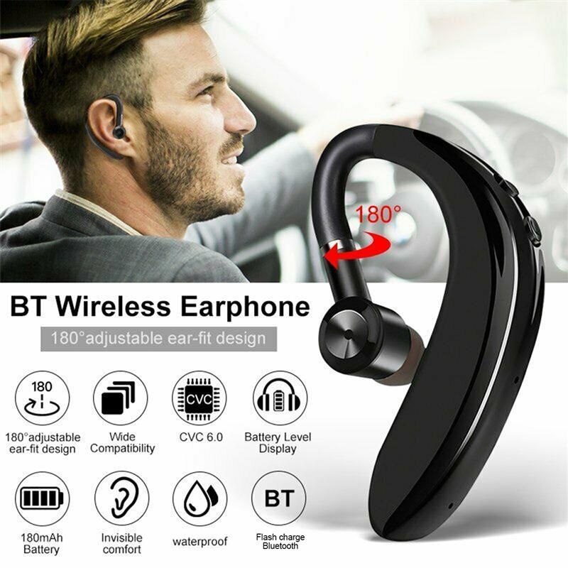 S109 Business Design Wireless Single Bluetooth Earphone Headset (Compatible With All Bluetooth Devices)