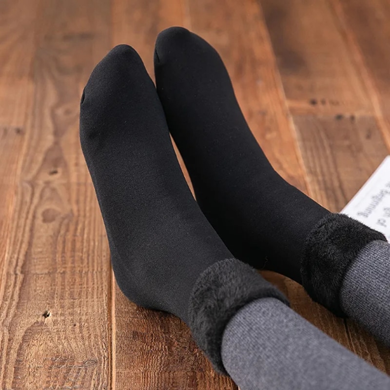 Winter Warm Solid Women Socks Thicken Thermal Socks Wool Cashmere