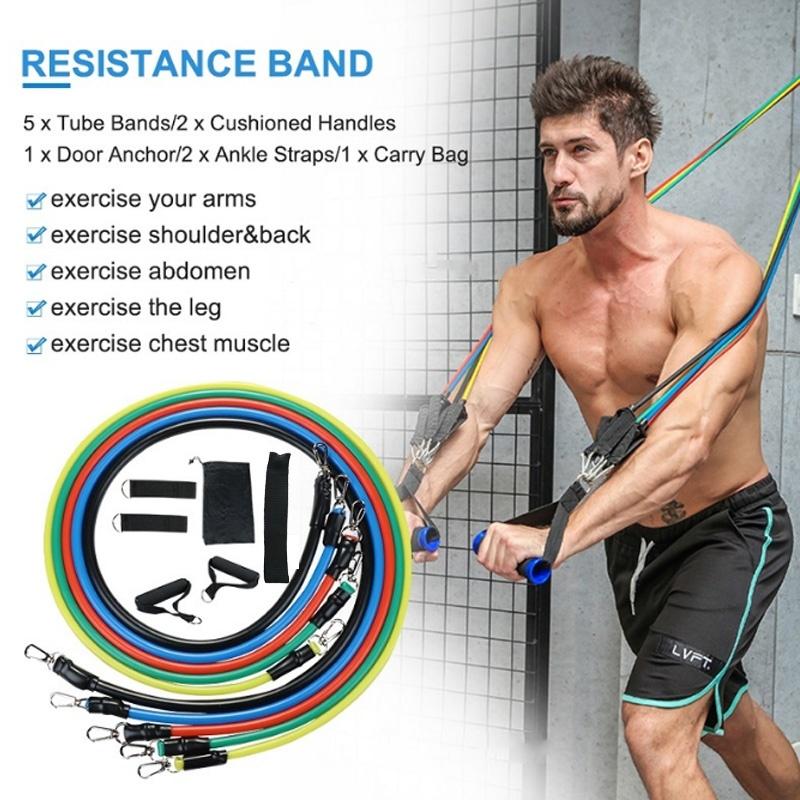 Power Resistance Bands for Workout for Women & Men (11pcs), Exercise Bands for Home and Gym Workouts. Perfect Resistance Band for Exercise and Muscle Building.