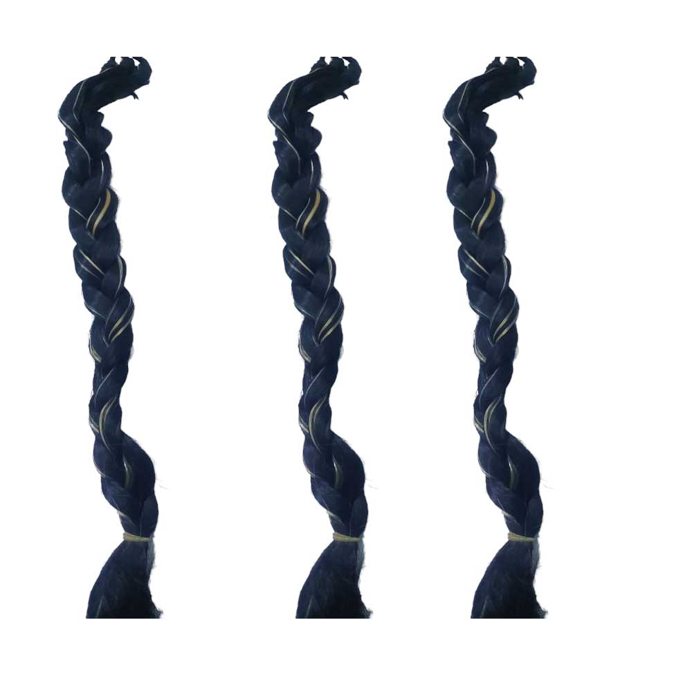 Pack Of 3 - 24 Inch Synthetic Braided Hair Extension For Women Streek Color