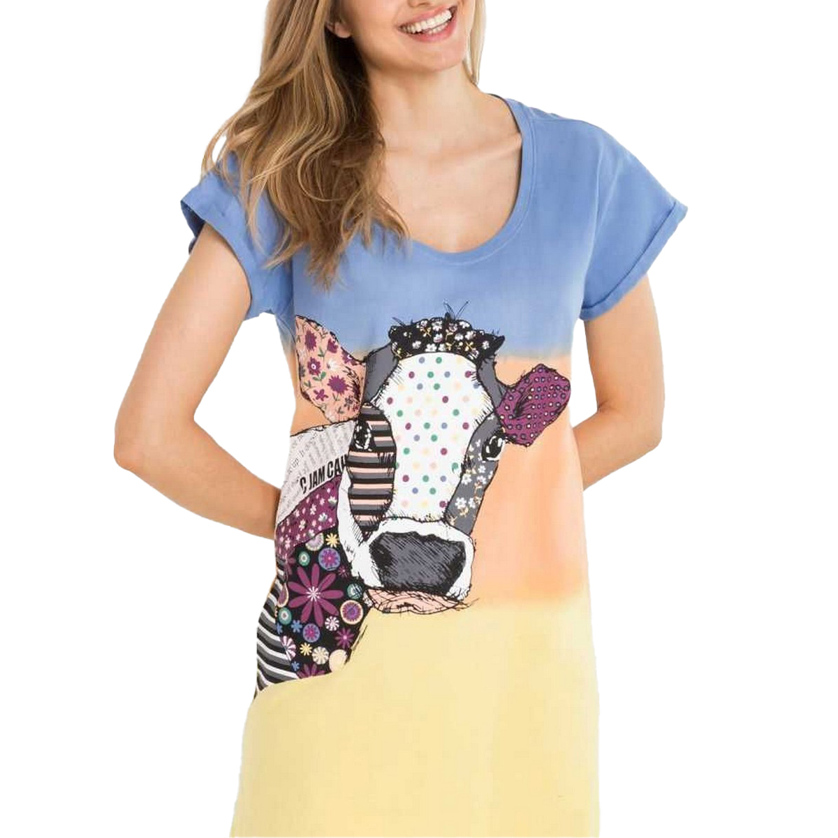 L45  cow long shirt for woman