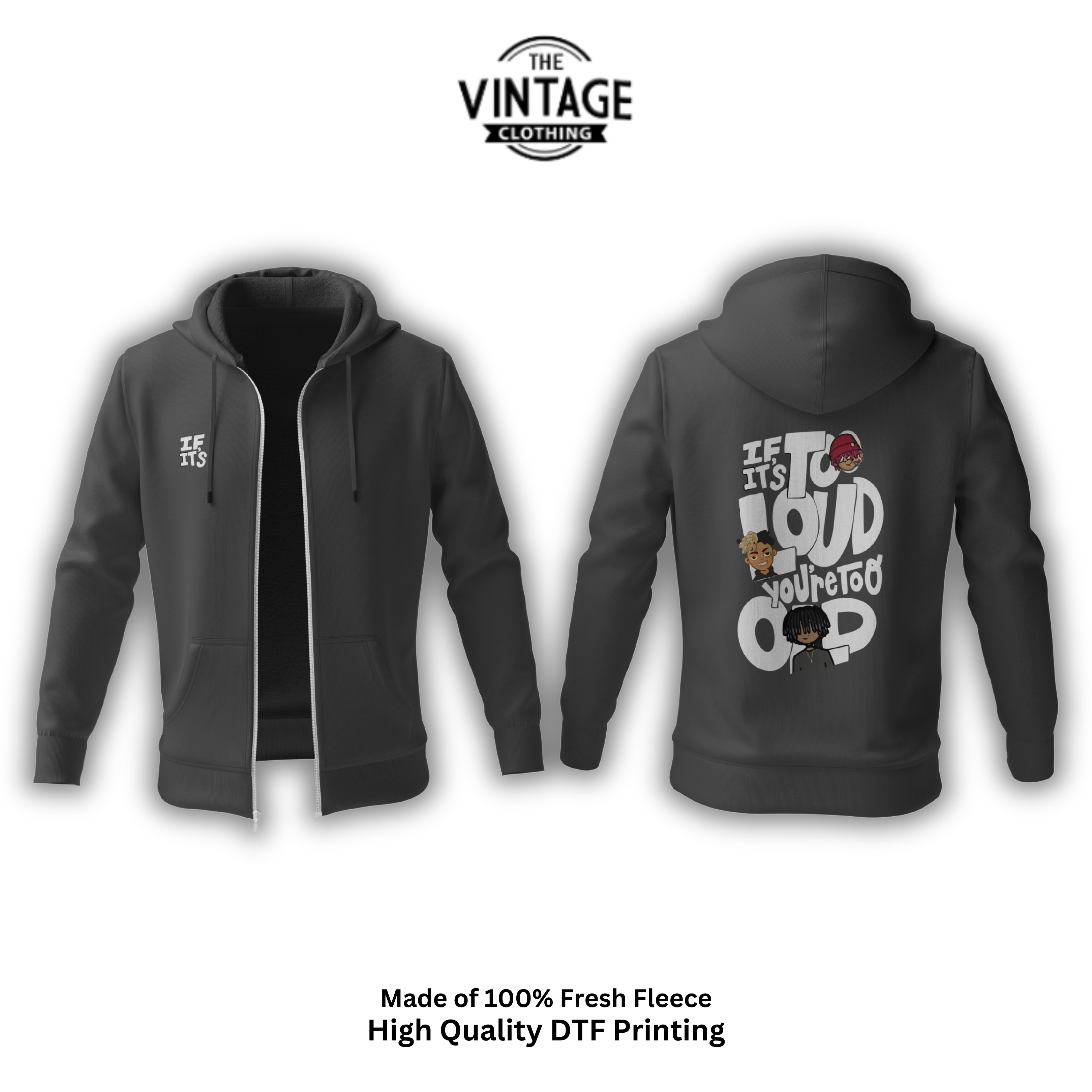 The Vintage Clothing Premium Digital Printed Zipper Hoodie For Men / Hoodies For Men / Hoodies For Girls / Hoodies For Women / Zipper Jacket For Men / Zipper Jacket For Girls / Zipper Hoodies For Men / Hoodies For Boys / Jacket For Boys