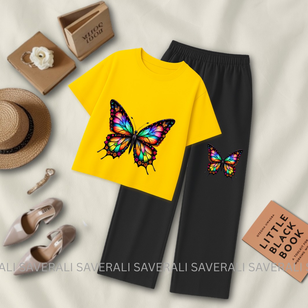 2-Piece Crop Top Set – Tee & Flapper Bottoms for Women and Girls